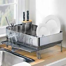 Simplehuman's functional kitchen tools are designed to help you streamline everyday chores in the kitchen and create a more efficient, organized space. Amazon Com Brylanehome Simplehuman Steel Frame Dish Rack Home Kitchen Home Kitchens Simplehuman Dish Racks