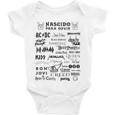 Roupa Body Bebe Bebe Infantil Nascido Para Ouvir Rock Shopee Brasil