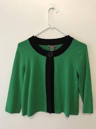 vintage cropped green kenar cardigan classic cut cropped 3 4 sleeve single button size small