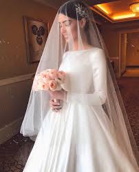 Ax Armina Wedding Dress Tulle Wedding Veil Wedding Dress Long Sleeve Wedding Dresses Satin