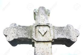 Jesus christ cross on a background with dramatic sky, lighting, colorful red, orange sunset, dark clouds easter background with jesus christ cross and risen text written, engraved, carved on stone. Cross In Burial Ground Urrugne Basque Country France Stock Photo Picture And Royalty Free Image Image 17303924