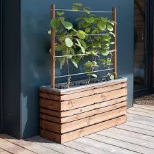 Bac A Fleurs Avec Treillis Bois Traite Autoclave L100 H130 Cm Lignz Wood Planters Balcony Flower Box Balcony Flowers