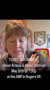 Thanks to Walton Arts Center and the AMP we have TWO tickets to giveaway  for the Alison Krauss & Union Station concert at the @walmart_amp