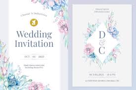 Flower card bundle svg files for using with your electronic cutting machines, terms of use can be found within your downloads or by clicking here. Blue Pink Flower Wedding Invitation Graphic By Chanut Is Watercolor Creative Fabrica