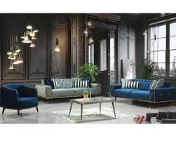 Koyu renkleri bir arada kullanmaktan korkmayın: Renk Mavi Lacivert Gri Chester Koltuk Takimlari