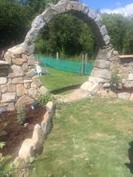 My Moon Gate Build By My Husband For My Garden Moon Gate Landscape Design Dry Stone Wall