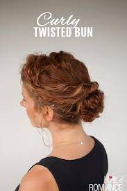 Women curly wavy hair with flat bang synthetic clip topper hairpiece one piece. Curly Hair Tutorial Easy Twisted Bun Hairstyle Hair Romance