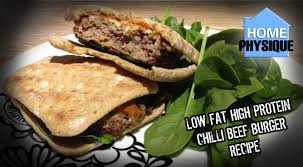 1 tbsp of olive oil w sea salt and garlic. Bodybuilding Meal Low Fat High Protein Tasty Chilli Beef Burger Recipe Toteswild Presents Burger Recipes