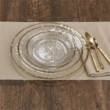 Gold Metallic Rim Glass Dinner Plate Gold Dinnerware Glass Dinnerware Plates