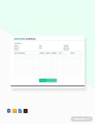 Instantly Download Free Swb Panel Schedule Template Sample Example In Pdf Microsoft Word Doc Apple Pages In 2020 Schedule Template Templates Schedule Templates