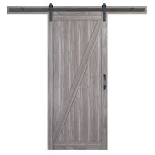 The glass, on the other hand, goes with chrome or stainless. Masonite 36 In X 84 In Z Bar Ash Gray Finished Composite Interior Sliding Barn Door Slab With Hardware Kit 17118 The Home Depot