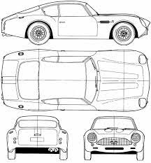 Aston Martin Zagato Blueprint Aston Martin Db4 Car Drawings Aston Martin