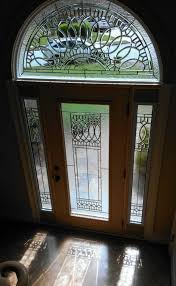 Decorative door glass homes come in every shape, size, and design. Decorative Glass For Front Door Sides And Round Palladium Window Above Leaded Glass Door Glass Decor Glass Panel Door