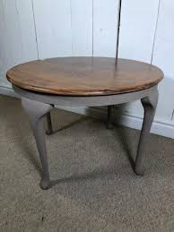 This heavily hammered handcrafted table has a copper round top accented. Painted Round Coffee Table Side Table Cabriole Leg Circular Lamp Tab Furniture Recycling Shop