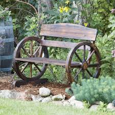 Wagon Wheel Wooden Outdoor Bench Idee Deco Jardin Amenagement Jardin Et Decoration Jardin