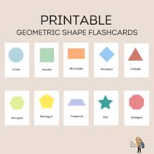 What are geometric plane shapes? Modern Geometric Shape Flashcards Printables By The Golden Educator