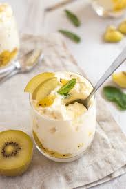 5 ingredient golden kiwi lemon posset easy cheesy vegetarian food british desserts easy cheesy
