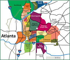 The History And Evolution Of Suburbs Atlanta City Atlanta Map Atlanta Neighborhoods