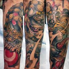 Since the lion is an animal consecrated to buddha. 100 Foo Dog Tattoo Designs For Men Chinese Gaurdian Lions