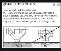The toilet is vented via a 2 vent that meets the toilet about 6 after its flange fittings. Back To Back Toilets In Horizontal Main Terry Love Plumbing Advice Remodel Diy Professional Forum