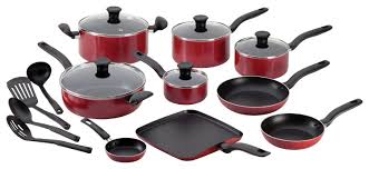 If you want pfoa & ptfe free healthy ceramic cookware then buy this. T Fal Initiatives 18 Piece Cookware Set Red A777si64 Best Buy