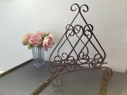 Black Metal Wire Magazine Record Rack Holder Vintage Black Metal Metal Metal Magazine