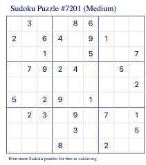 Choose your level and print your sudoku, you can create you own sudoku book up to 12 pages. Free Printable Medium Sudoku With The Answer 7201