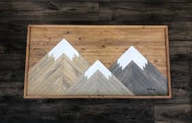 Three Sisters Mountains Provincial Mountain Wood Art Mountain Wood Wall Art Wood Wall Art