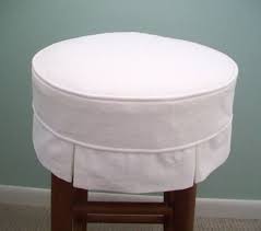 Box Pleat Round Bar Stool Slipcover Canvas Barstool Cover Etsy Bar Stool Slipcovers Round Bar Stools Round Back Dining Chairs
