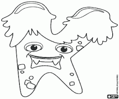 Free The Letter K Is A Monster In Rocker Style And Two Vampire Fangs In Teeth Coloring And Printable Page Monster Coloring Pages Coloring Pages Coloring Books