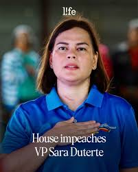 BREAKING: Vice President Sara Duterte has been impeached by the House of  Representatives, with 215 lawmakers signing the impeachment complaint. The  case now moves to the Senate for trial. Full story in