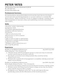 healthcare medical chronological resume