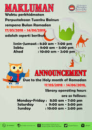 Librarian phone directory with dialer integration. Pustakatuankubainun Pa Twitter Makluman Waktu Operasi Perpustakaan Tuanku Bainun Sepanjang Bulan Ramadan