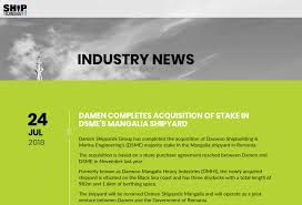 Daewoo mangalia heavy industries or dmhi is a large shipyard located 45 kilometres (28 mi) south of the port of constanţa, in mangalia, romania. News Ship Technology Global Issue 57 August 2018
