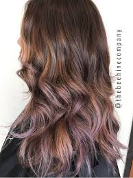 Brunette Balayage With Lavender Pieces Purple Ombre Hair Brown Hair Balayage Balayage Brunette