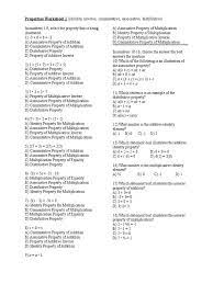 Addition Property Of Equality Worksheet Matematik Properties Worksheet 1 1 Commutative Property Commutative Property Of Addition Properties Of Addition