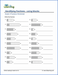 Fun way to practice decimals. Grade 3 Fractions Worksheet Identifying And Writing Fractions K5 Learning
