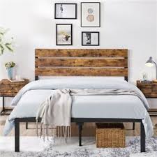 Shop items you love at overstock, with free shipping on everything* and easy returns. Full Queen Size Metal Platform Bed Frame W Wooden Headboard Rustic Country Style Ebay