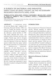 It has regional campuses at mukteshwar, bangalore, palampur, pune, kolkata and srinagar. Pdf A Survey Of Bacterial And Parasitic Infection Of Rats Caught In The Veterinary Research Institute Vri Ipoh