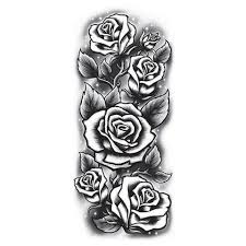Five Black And White Roses Arranged Vertically Temporary Tattoo Rose Tattoo Sleeve Rose Tattoos For Men Full Sleeve Tattoos