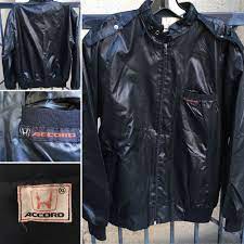 Vintage Honda Accord Jacket Racing Windbreaker Black Xl 80s 1980s Ebay Jackets Windbreaker Black