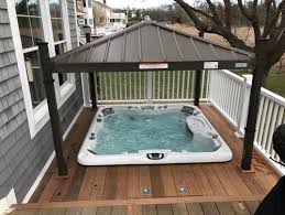 The range depends on the power rating of the pump and the level of insulation used in the manufacturing process. 35 Hot Tub Deck Ideas And Designs With Pictures