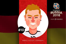 Russia 2018 World Cup Design With A Mario Gotze Cartoon Illustration From Germany Russia 2018 Logo And Eleme Football Artwork World Cup World Cup Russia 2018
