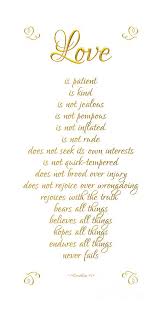 4 charity suffereth long, and is kind; 1 Corinthians 13 Love Is White Background Digital Art By Rose Santuci Sofranko