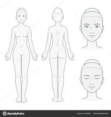 Female Body And Face Chart Stock Vector Sudowoodo 272868680