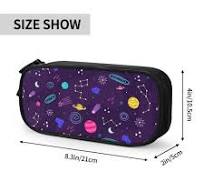 TEQUAN Large Capacity Pencil Case, Galaxy Outer Space Night Sky Pattern  Pencil Pouch 2 Compartments Pencil Bag (Blue)