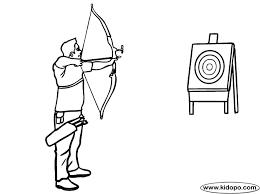 Competidora de arco y flecha para colorear. Dibujos De Arcos Y Flechas Para Colorear