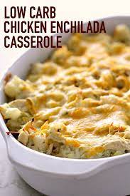 Low Carb Chicken Enchilada Casserole Bake Recipe Low Carb Chicken Recipes Low Carb Chicken Low Carb Enchiladas