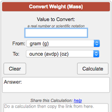 weight mass conversion calculator