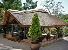 Home Cape Reed Thatched Roof Portable Gazebo Gazebo